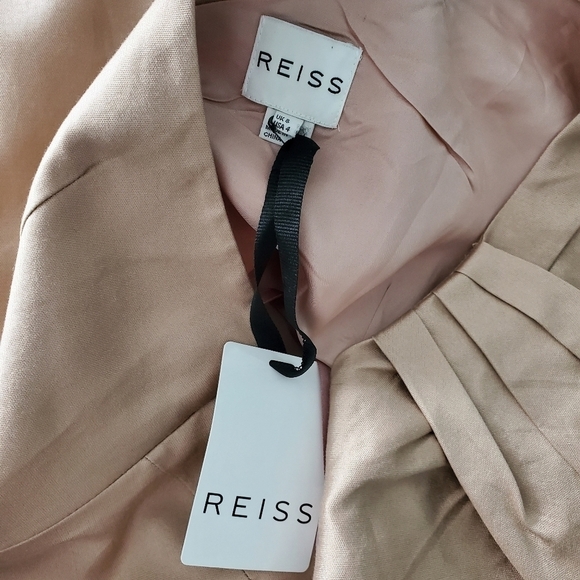 NEW Reiss Tamsin One Shoulder Dress in Mocha Brown - Picture 4 of 6